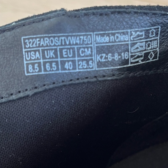 VIONIC Black Suede Upright Faros Fringe Ankle Boot Side Zip Silver Tone Studs - Picture 12 of 16